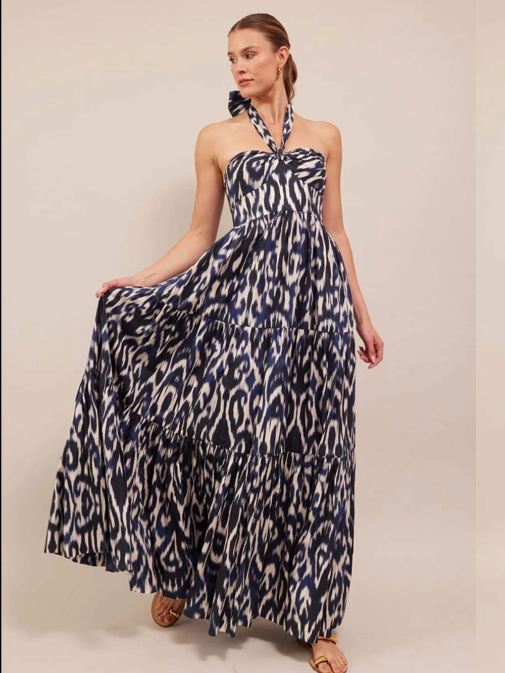 Cara Cara Piana Maxi Ikat Navy Dress size 00